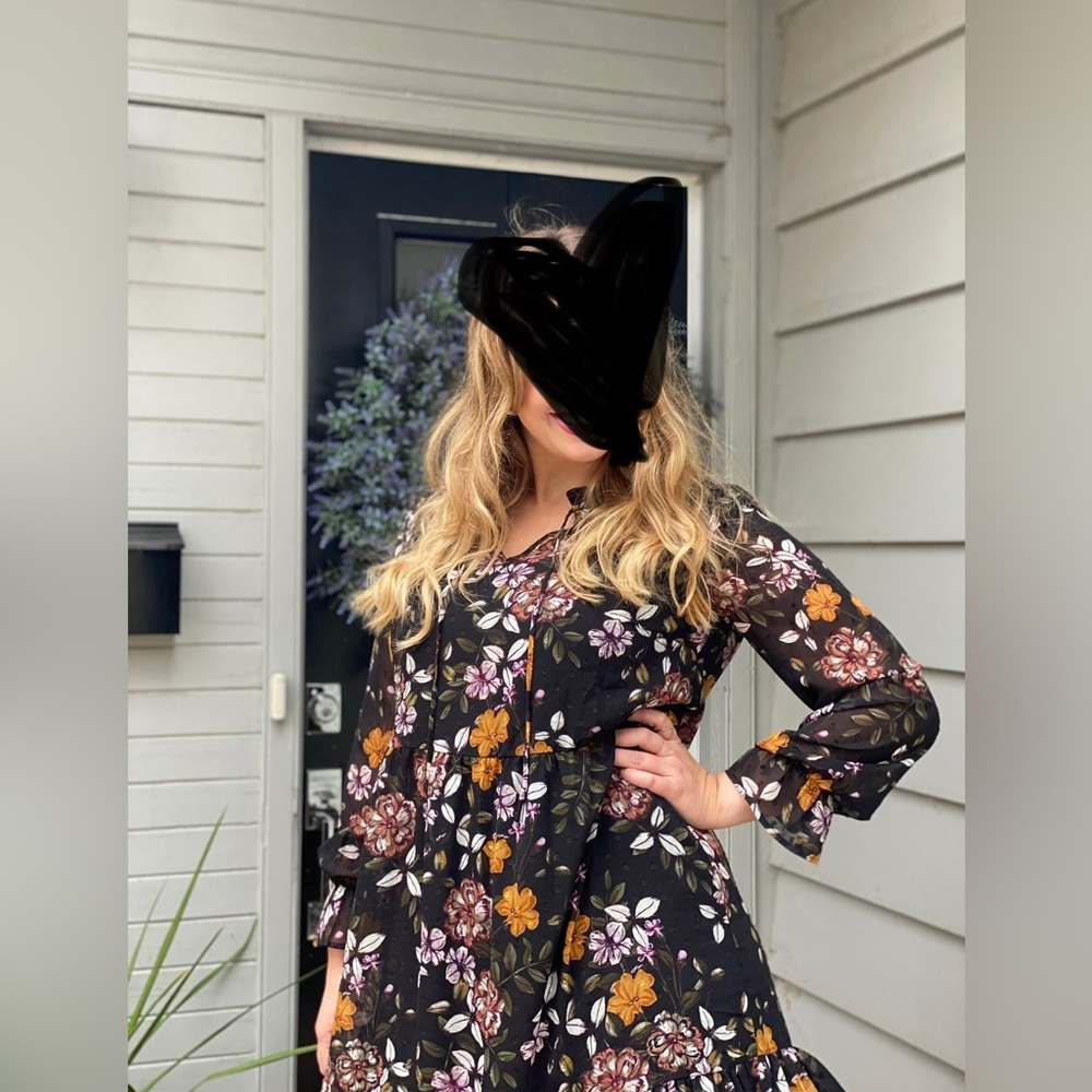 b.young Floral Long Sleeve Dress